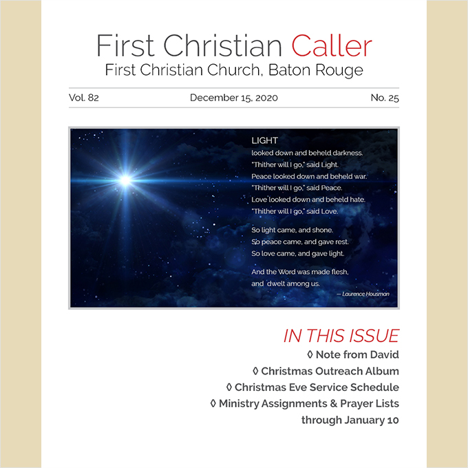 First Christian Caller, Dec. 15, 2020